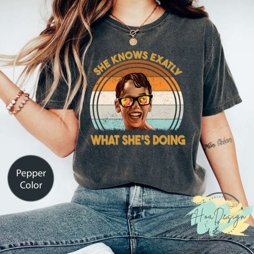 She Knows What She s Doing: Retro Comfort Colors Sandlot Shirt – 90s Comedy Movie Wendy Peffercorn Shirt