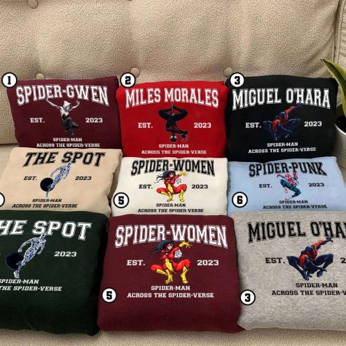 Spider-Man Across The Spider-Verse Characters Shirt Collection: Spiderman 2099 Miles Morales Spider Gwen