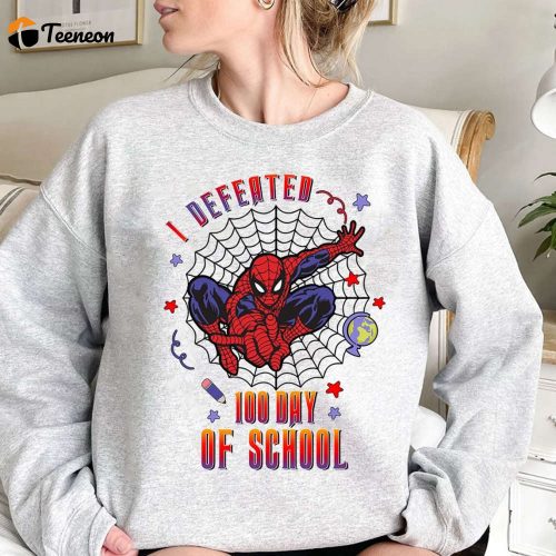 Spiderman 100 Days of School Shirt Superhero 100th Day Avengers Back to School Shirt