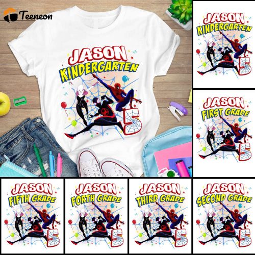 Spiderman Kids Back to School Shirt Personalized Toddler School Tee Spidey First Day Spider Kid Shirt