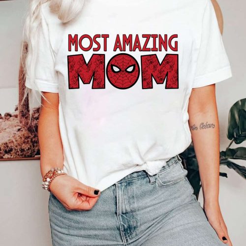 Spiderman Mom Shirt Most Amazing Mom MCU Fans Gift Spider Family & Women Shirt Superhero Mom Shirt