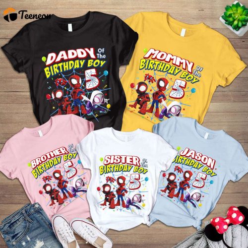 Spidey & His Amazing Friends Birthday Shirt – Spiderman Inspired Toddler Tee for Superhero Family