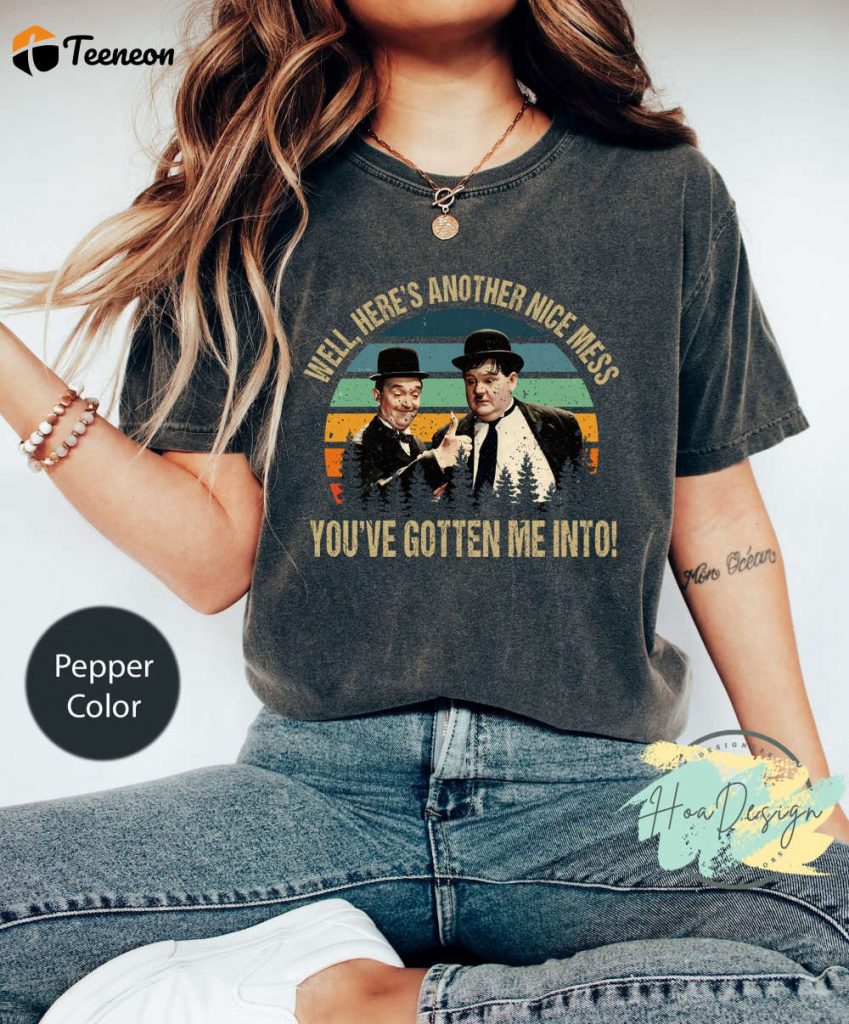 Vintage Stan Laurel & Oliver Hardy T-Shirt – Another Nice Mess Movie Quote Unisex Comfort Colors Vintage Stan Laurel & Oliver Hardy T-Shirt – Another Nice Mess Movie Quote Unisex Comfort Colors