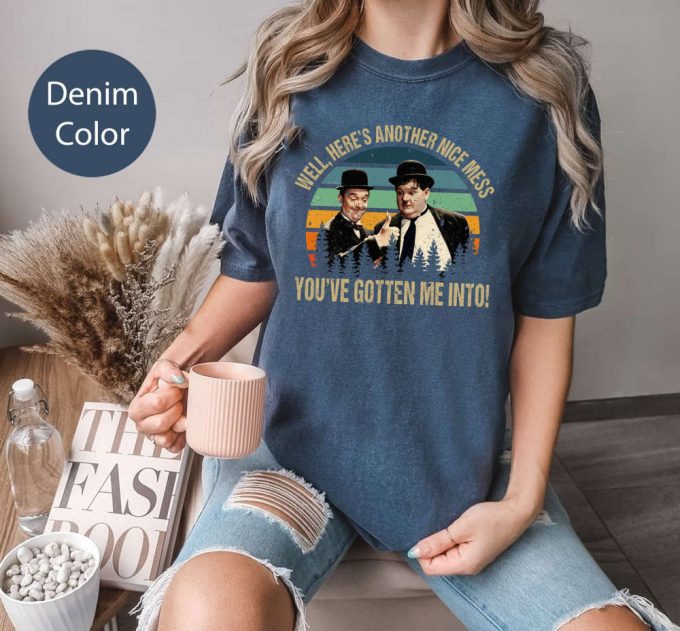 Vintage Stan Laurel & Oliver Hardy T-Shirt – Another Nice Mess Movie Quote Unisex Comfort Colors