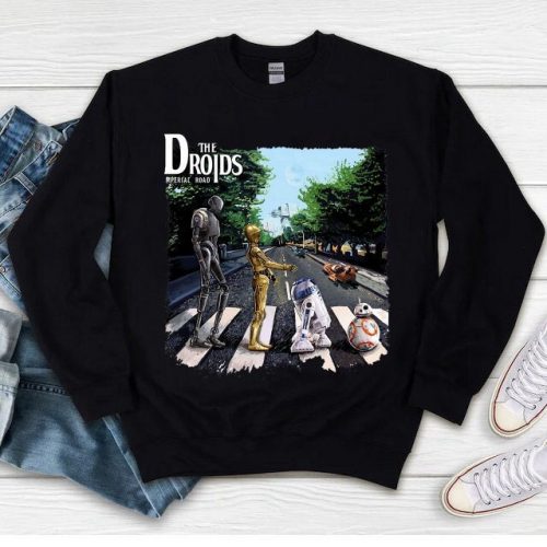 Star Wars Droids Abbey Road T-Shirt: Movie Music Mashup Sweatshirt Perfect Disney Gift for Men