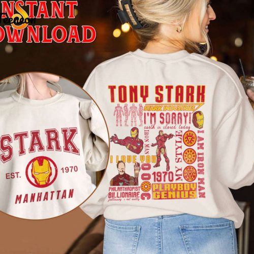 Iron Man T-Shirt Tony Stark Png Stark Industries Avengers Superhero Instant Download