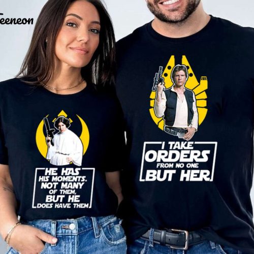 Star Wars Leia Princess & Han Solo Couple Shirts: Honeymoon Matching Anniversary Gifts – Order Now!