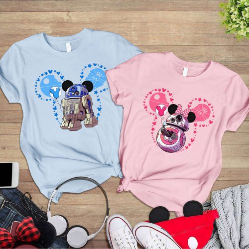 StarWars R2D2 BB8 Couple Shirt Valentine s Day Gift for Him & Her Disneyland Couple Shirts