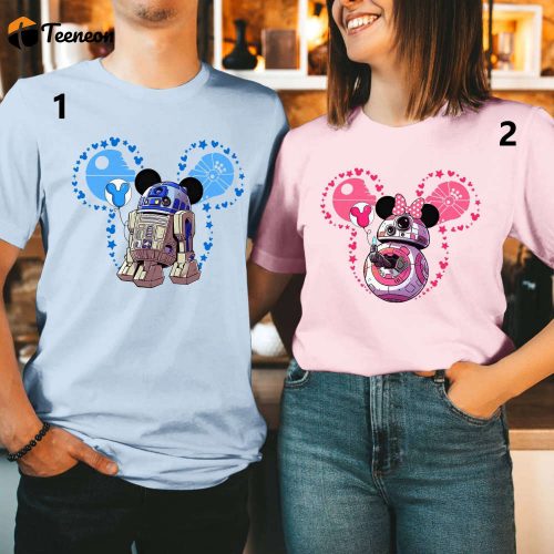 StarWars R2D2 BB8 Couple Shirt Valentine s Day Gift for Him & Her Disneyland Couple Shirts