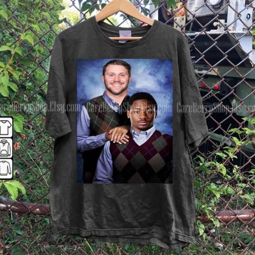 Step Brothers Josh Allen & Stefon Diggs Sweatshirt – Vintage Buffalo Football Crewneck Great Gift for Buffalo Fans