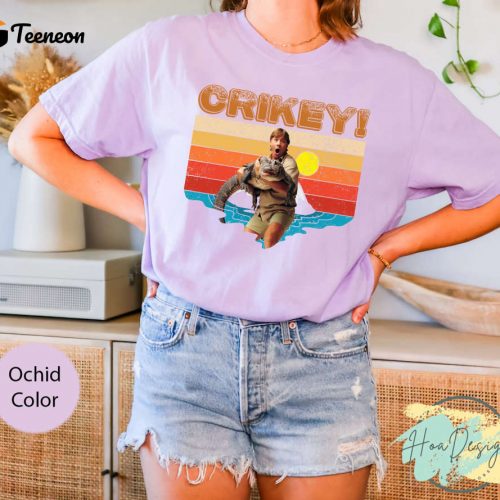 Steve Irwin Animal Lover T-Shirt: Crikey Black Comfort Colors Tee Crocodile Hunter Shirt Funny Classic 90s Graphic