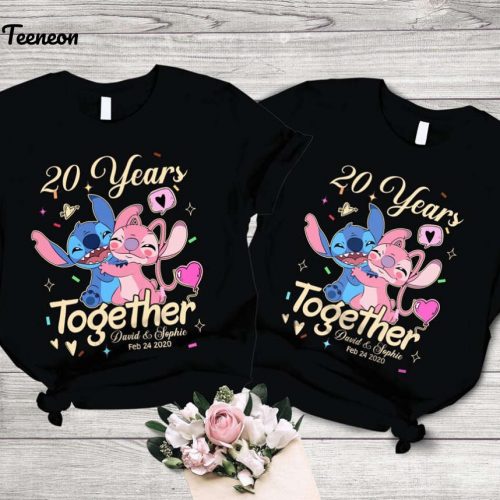 Stitch and Angel Anniversary Valentine Shirt Disneyland Shirt Disneyworld Magic Kingdom Couple Tour Shirt