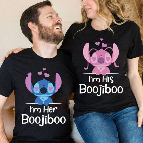 Stitch and Angel Couple Valentines Shirt – Honeymoon & Anniversary Sweatshirt His and Her Gift