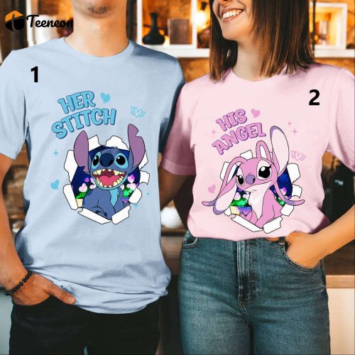 Stitch and Angel Couple Valentine Shirts: Disneyland Anniversary & Valentine s Day Shirt