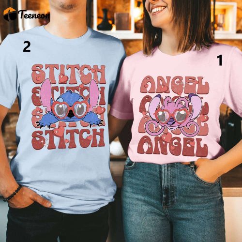 Stitch Angel Couple Shirts – Valentine s Honeymoon Disneyland Anniversary Gifts