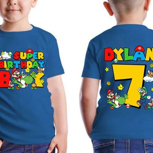 Super Birthday Mario Shirt Custom Hoodie for Birthday Boys Mario Characters Sweatshirt Mario Bros Boy Gifts