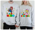 Super Mario Couple Shirt Valentines Day Tee with Princess Peach His Hero Her Princess Matching Valentine s Day Tee