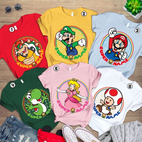 Super Mario Birthday Shirt: Fun Mario & Friends Party Matching Tee for the Whole Family!