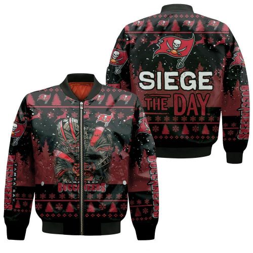 Tampa Bay Buccaneers Siege The Day Christmas Pattern For Fan Bomber Jacket  – Gift for Men Women