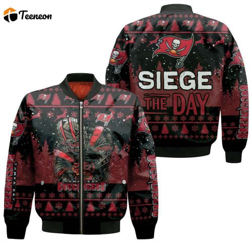 Tampa Bay Buccaneers Siege The Day Christmas Pattern For Fan Bomber Jacket  – Gift for Men Women