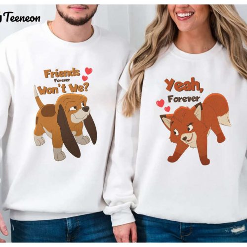 The Fox and The Hound Couple Shirt – Tod and Copper Best Friend Tee Friends Forever – Disneyland