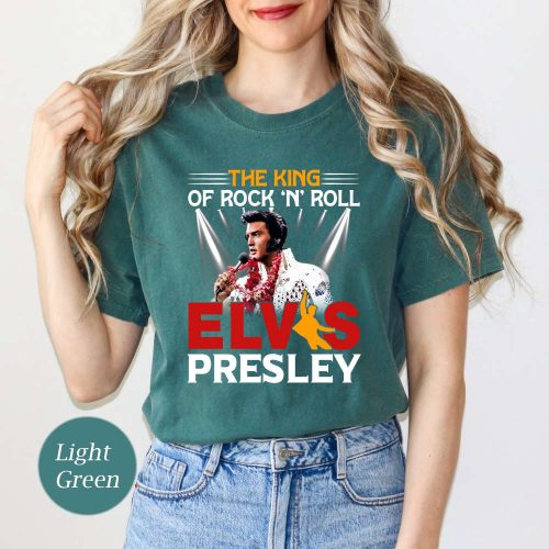 Rock N Roll King: Elvis Presley Comfort Colors Shirt – Engaging Elvis Merch & Graphic T-Shirt