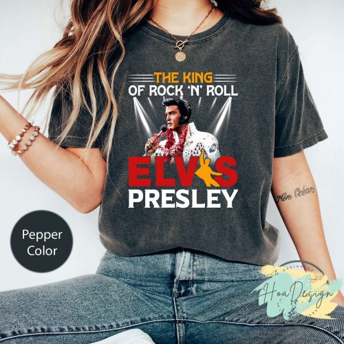 Rock N Roll King: Elvis Presley Comfort Colors Shirt – Engaging Elvis Merch & Graphic T-Shirt