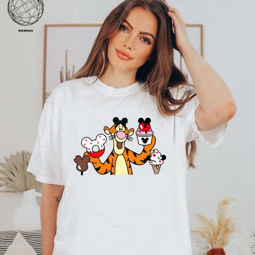 Tigger & Winnie The Pooh Snacks Shirt – Disney Disneyland Trip Shirt with Tigger & Pooh Characters – Delicious Disney Snack Shirt for Disney Lovers