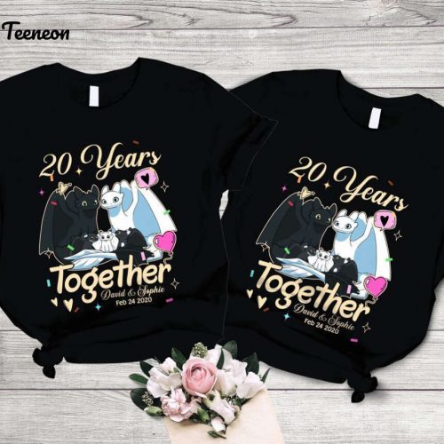 Toothless & Light Fury Valentine Shirt Disney Couple Tour Shirt – Celebrate Anniversary at Disneyland Disneyworld & Magic Kingdom WDW Shirt