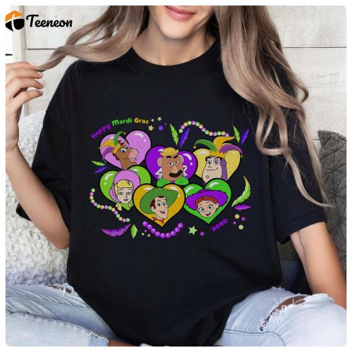 2024 Toy Story Mardi Gras Shirt: Let The Good Times Roll with Woody Disneyland Family Trip Fat Tuesday