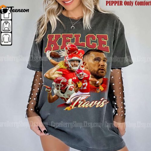 Vintage Travis Kelce 90s Football Shirt: American Football Tee & Sweatshirt for Fans