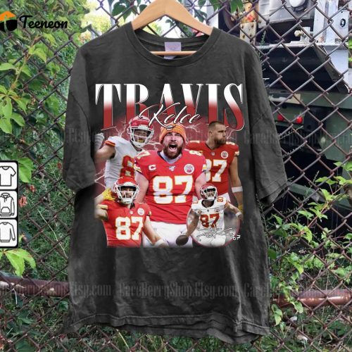 Travis Kelce Vintage 90s Tshirt & Sweatshirts: Classic Retro Style for Game Day!