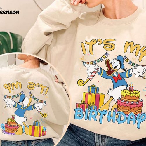 Disney Donald Duck Birthday Shirt: 2-Sided Kids & Family Vacation Trip Matching Shirts