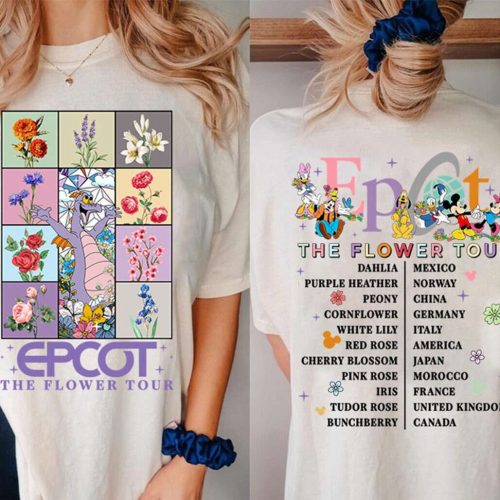 Epcot Flower Tour Figment Shirt: 2024 Festival Tee – Let the Magic Blossom!