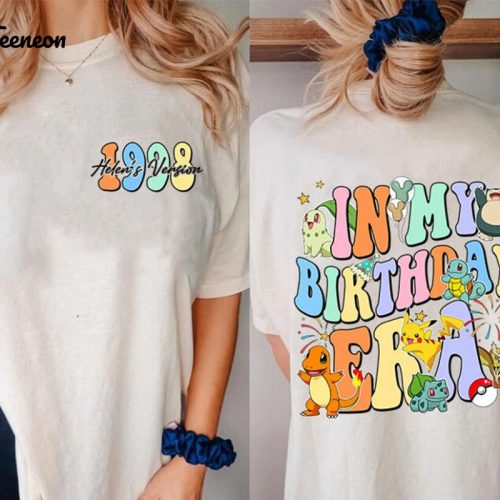 Custom Pikachu and Friends Birthday Shirt Personalized with Name & Year Pokemon Kids Tee