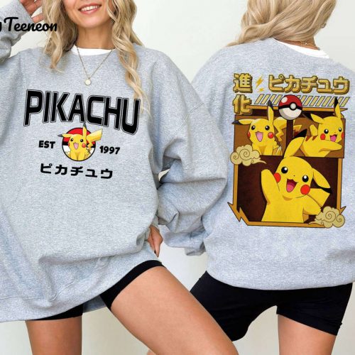 Pikachu Est 1997 Shirt: Two-Sided Matching Family Birthday Gift – Pokemon Lover s Pikachu Gengar Bulbasaur