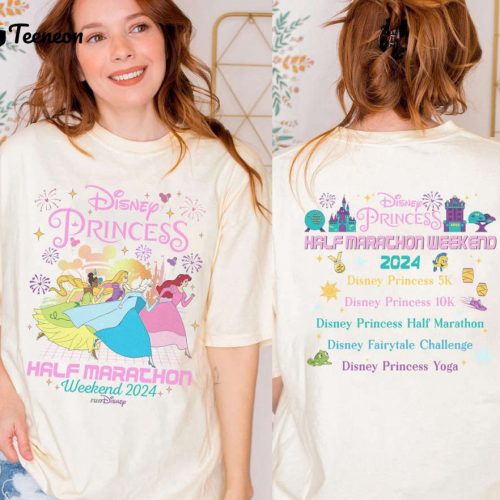 2024 Two-Sided Princess Half Marathon Shirt – RunDisney Girl Trip Walt DisneyWorld Ariel Princess