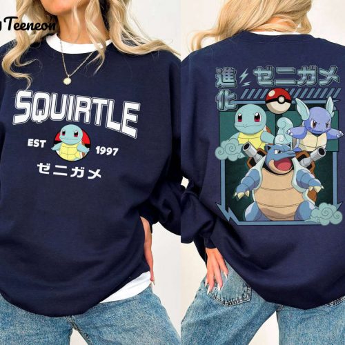 1997 Est Squirtle & Pikachu Family Matching Shirts – Perfect Pokemon Lover Gift