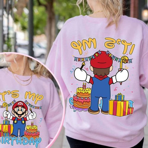 Super Mario Birthday Boy Shirt – Two-Sided Perfect for Family Trips & Birthdays!