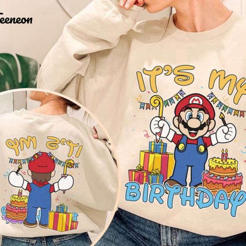 Super Mario Birthday Boy Shirt – Two-Sided Perfect for Family Trips & Birthdays!