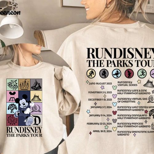 Vintage runDisney Marathon Shirt: Two-Sided Disneyland & Disneyworld Mickey Mouse Run Matching