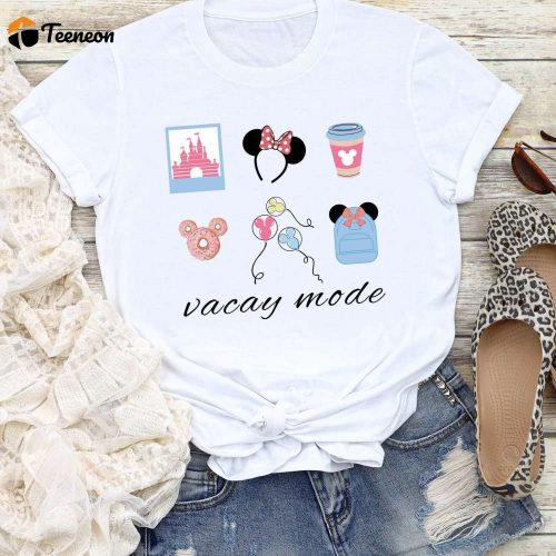 Vacay Mode Disney Shirt: Theme Park Minnie Mouse Snack & Trip Shirts Disneyland