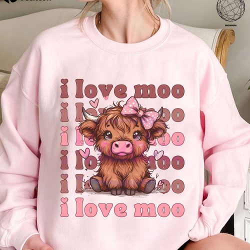 Valentine Highland Cow Western Shirt & Sweatshirt: Express Your Love with a Western Country Style! Perfect Gift for Cow Lovers on Valentines Day