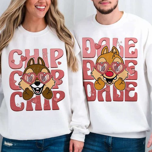 Double Trouble Shirts: Valentines Chip and Dale Disneyland & Disneyworld Family Trip Perfect Valentines Day Gift!