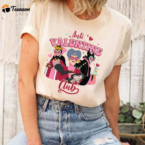 Evil Anti Valentine Club Tee Disneyland Queens Retro Villains Shirt Concert Music & Matching Friends