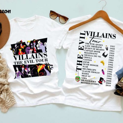 Vintage Disney Villains Evil Tour Shirt – Retro Music Tee for Evil Friends!