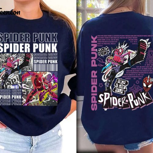 Spider Punk Shirt: Vintage 90s Spider-Man Sweatshirt Hobie Brown & Spider 2099 Spider-Verse