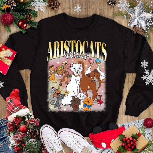 Vintage Aristocats Bonjour Shirt – Floral Disneyland Cats Tshirt Everybody Wants Cat – Marie Berlioz Toulouse