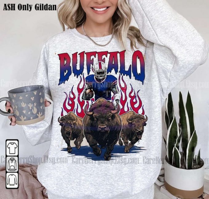 Vintage Buffalo Football Skeleton Sweatshirt – Comfort Color Crewneck Perfect Buffalo Fan Gift
