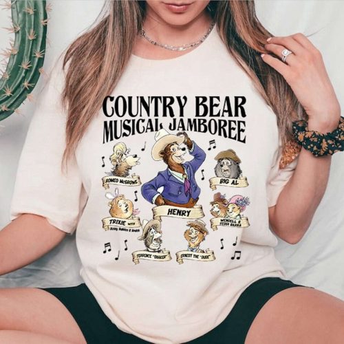 Vintage Country Bear Jamboree Musical Characters Tee – Disneyland Poster Tee for Family Vacation 2024